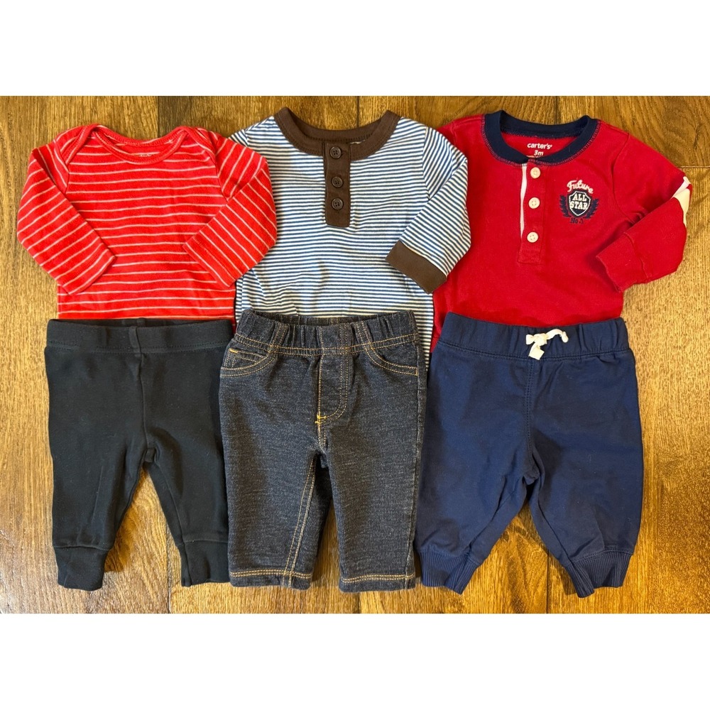Baby Boy 3 Months Outfits Lot Jeans Pants Bodysuits Shirts‎ Clothes Bodysuits - Picture 12 of 13